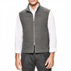 Hackett London Grey Travel Wool Blend Gilet