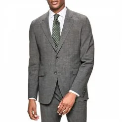 Hackett London Grey Travel Zip Out Tailored Wool Blend Blazer