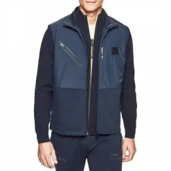 Hackett London Navy AMR Cotton Blend Tech Gilet