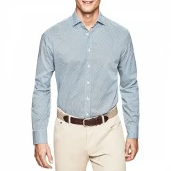 Hackett London Blue All Over Print Cotton Shirt