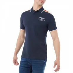 Hackett London Navy AMR Cotton Polo Shirt
