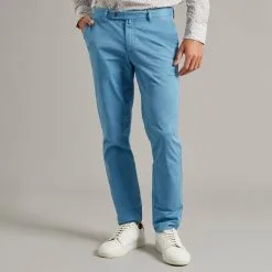Hackett London Blue Kensington Stretch Cotton Chinos