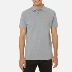 Hackett London Grey AMR Contrast Tipping Cotton Polo Shirt