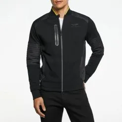 Hackett London Black AMR Cotton Blend Bomber Jacket