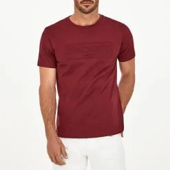Hackett London Red Embossed Cotton T-Shirt
