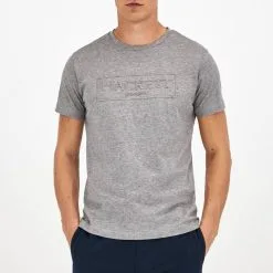Hackett London Grey Embossed Cotton T-Shirt