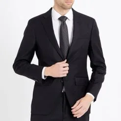 Hackett London Black Single Breasted Wool Blazer