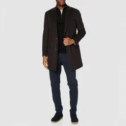 Hackett London Brown Check Longline Cashmere Coat -Hackett London Shop 18260347 3