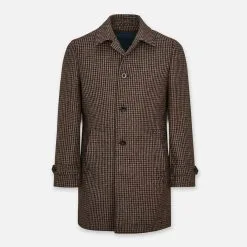 Hackett London Brown Tweed Longline Coat -Hackett London Shop 18260353 4