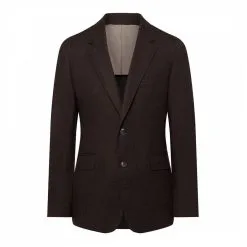 Hackett London Brown Notch Lapel Wool Jacket