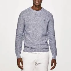 Hackett London Blue Textured Cotton Jumper