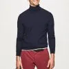 Hackett London Navy Roll Neck Silk Blend Jumper -Hackett London Shop 18260584 1