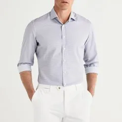 Hackett London Blue Printed Cotton Shirt