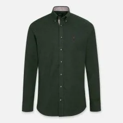 Hackett London Deep Green Flannel Cotton Shirt