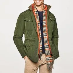 Hackett London Khaki Fenton Quilted Field Jacket