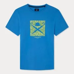 Hackett London Blue Citrus Print Cotton T-shirt