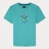 Hackett London Turquoise Swim Logo Cotton T-Shirt